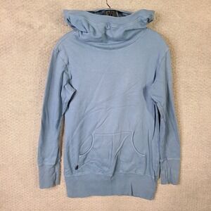 Moosejaw Hoodie Mens Small Blue Pullover Scuba Neck Hooded Stretch‎ Outdoor
